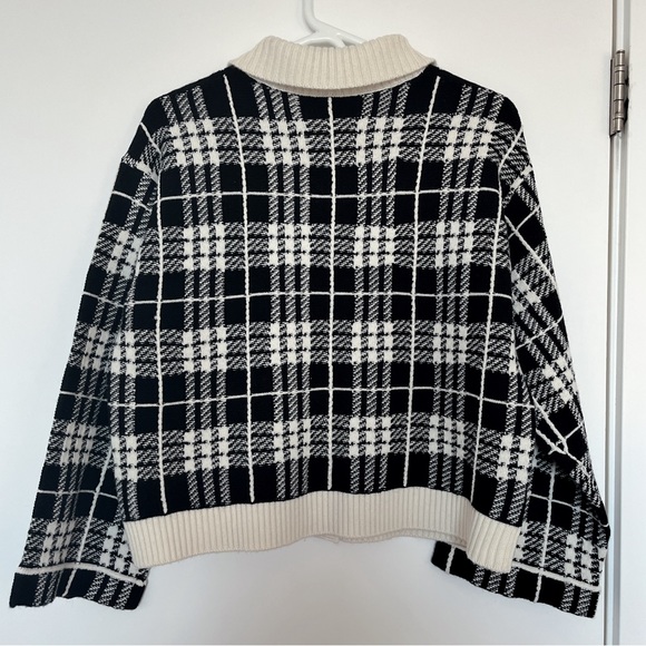 New Barrie Checked 100% Cashmere Cardigan Women Size M NWOT - Picture 16 of 17